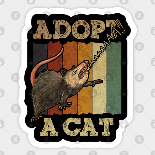 ADOPT A CAT VINTAGE Sticker by sepatubau77